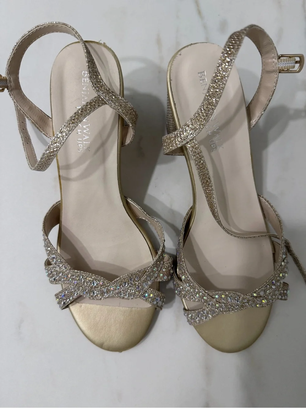 Benjamin Walk Glitter Strap Dress Sandals - Gold 6M kids